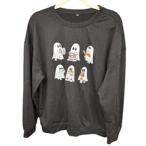Halloween Crewneck Sweatshirt Book Ghost Spooky Whimsygoth Emo Punk October